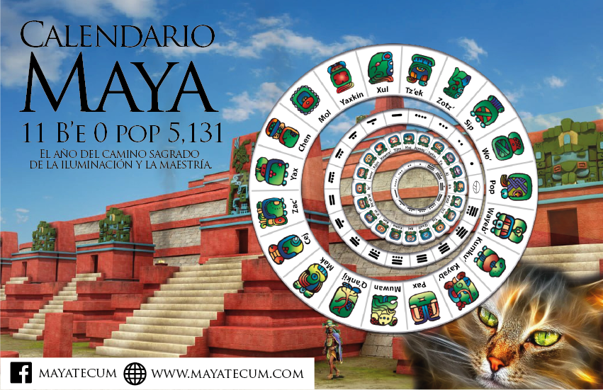 Calendario Maya Ab' Impreso 11 B'e 0 Pop' 5,131. Maya Tecum